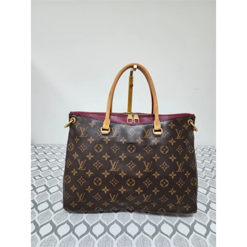 Authentic LOUIS VUITTON Monogram Canvas Pallas Bag Brown